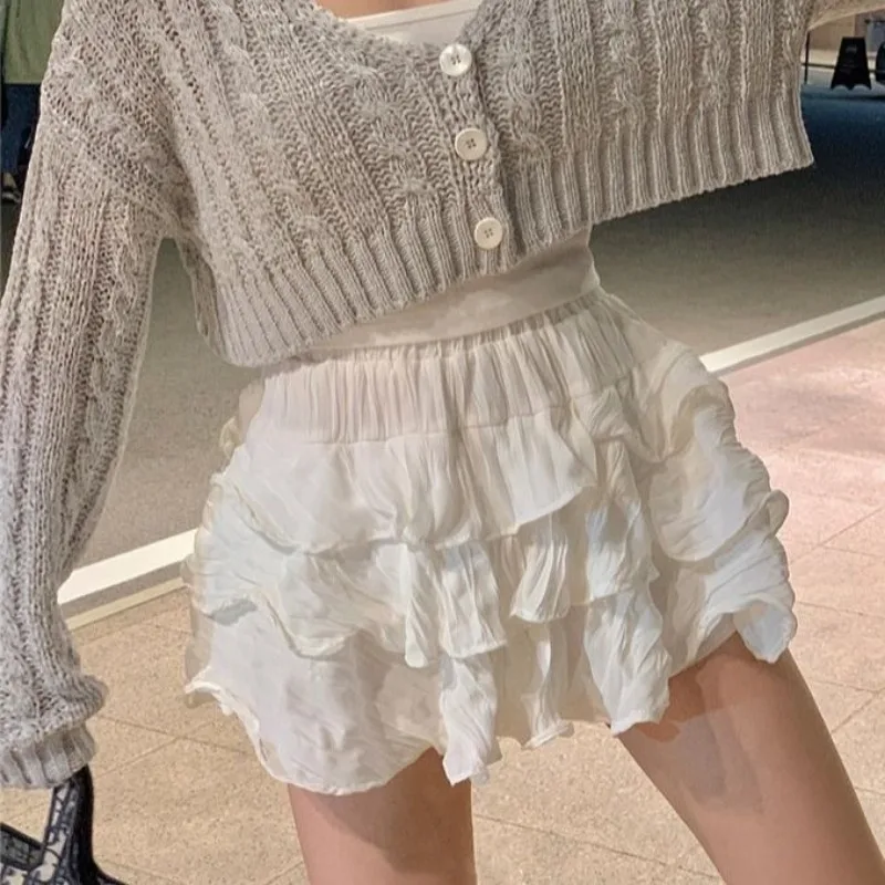 

Korean New Summer Style Pleated Ruffled Versatile High-waisted Short Skirt