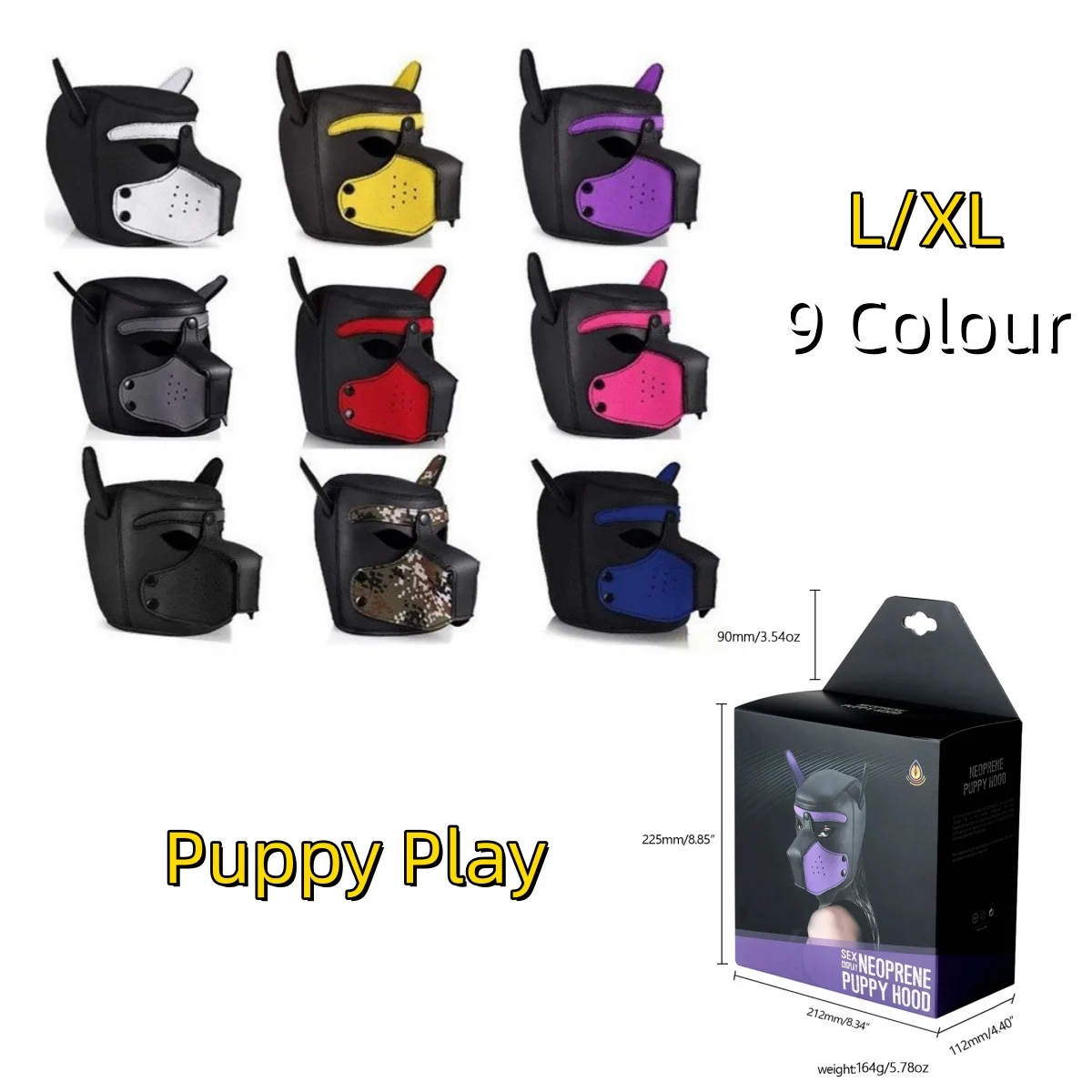 

Костюмы для косплея собаки, щенка, код XL, новинка, увеличение большого размера, мягкая резиновая маска с капюшоном на всю голову и ушками