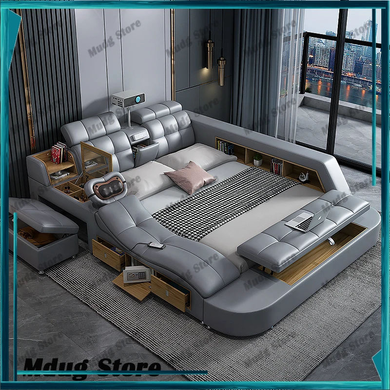 

Laptop Electric Bed Unique Handles Modern Sleeping Smart Bed Speaker Storage Double Muebles Para El Hogar House Accessories