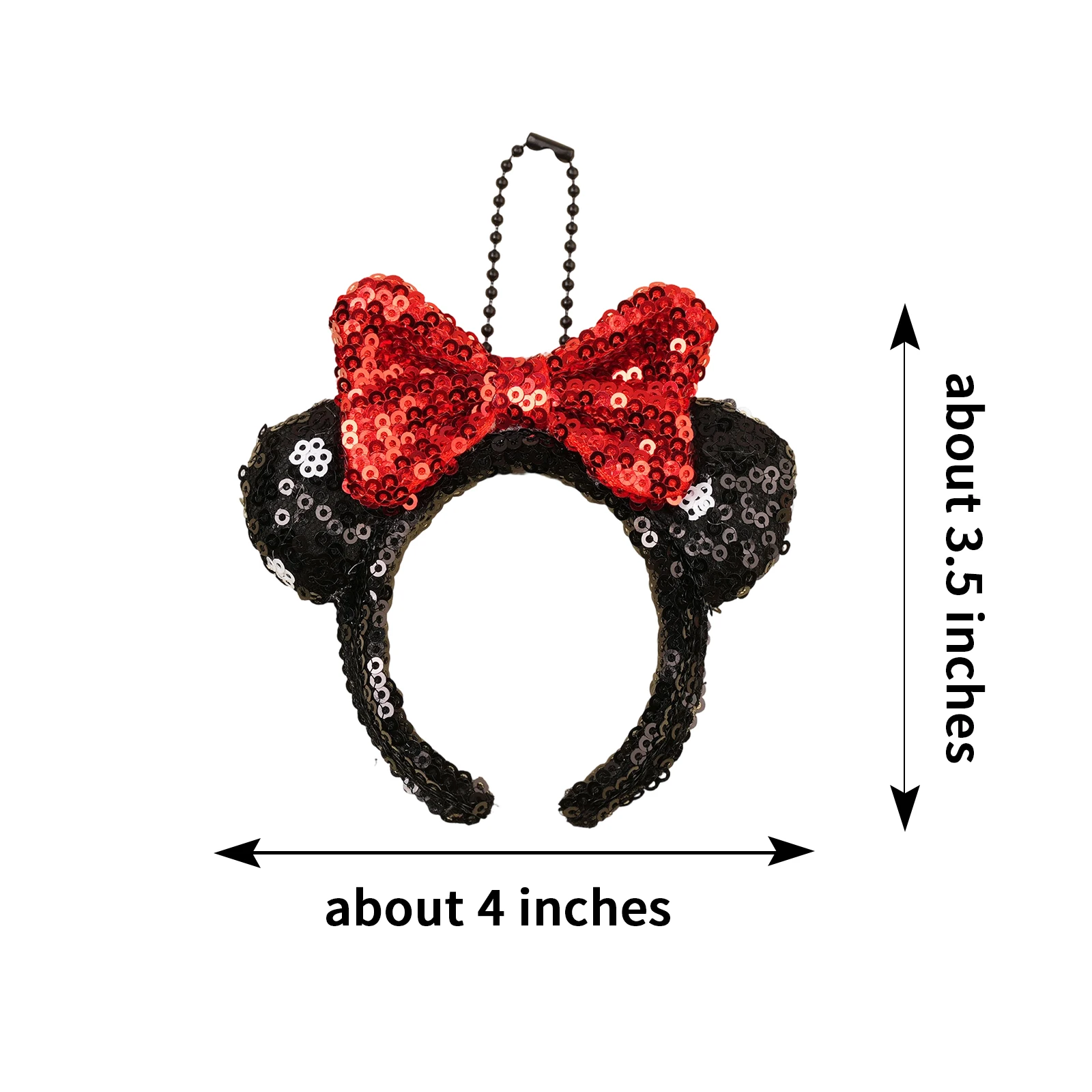 1pc Mini Pendant Hair Hoops Sequins Bow Mouse Ear Bag Camera Lens Decoration Exquisite Gift Girl Hair Accessory Keychain view 6