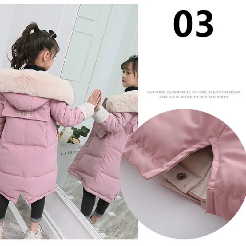 Winter Jacket for Girl New Fashion Autumn Winter Jacket Kids Hooded Coat Children Snowsuit Down Cotton Clothes Outerwear Parka