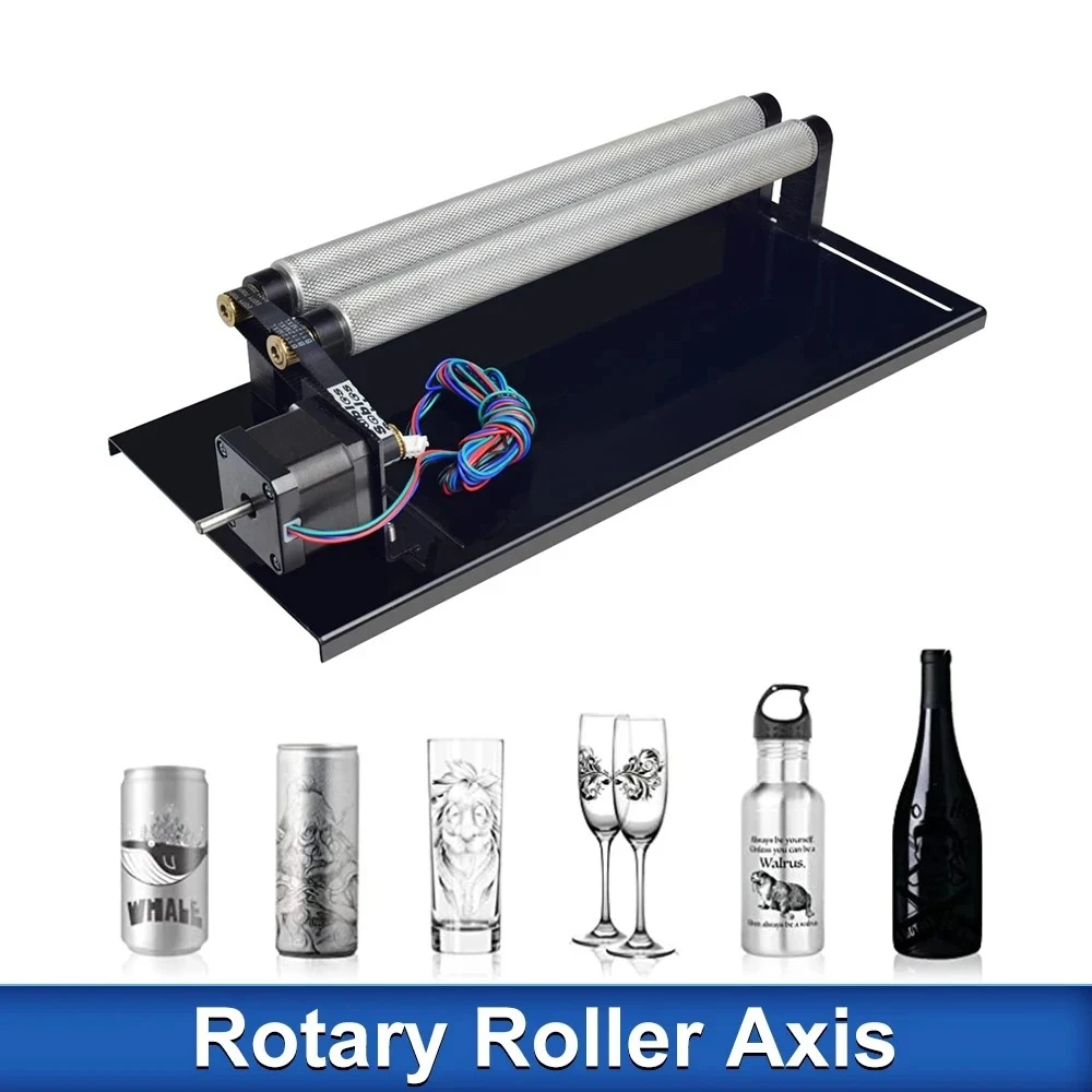 レーザー彫刻機回転軸 2 ローラージグシリンダー彫刻ボトル/カップ Co2 ファイバーレーザー機用