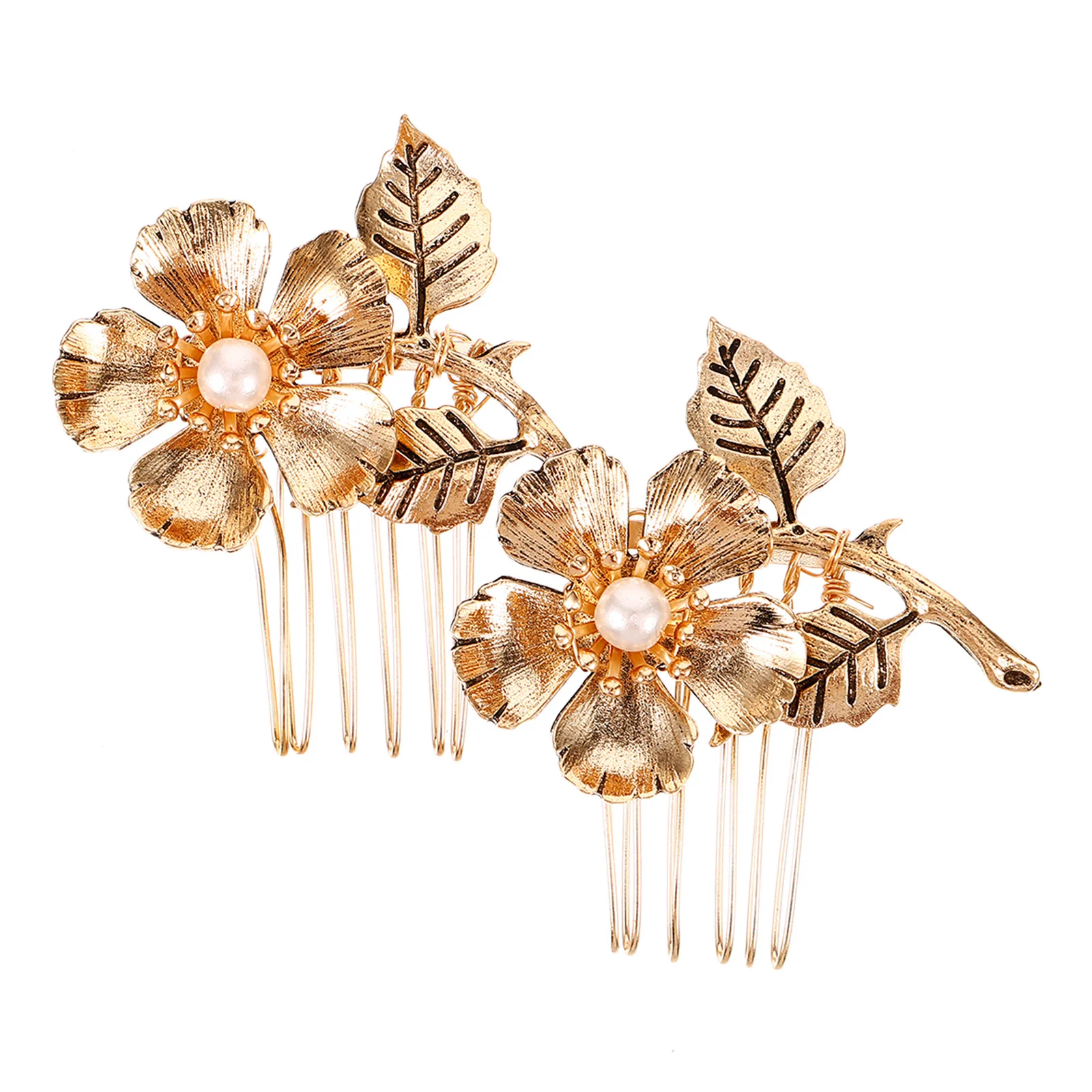

2pcs Metal Comb Vintage Bride Accessories For Women Side Hair Combs Wedding Prom Party Formal Hairstyle Decorative Fine Hair