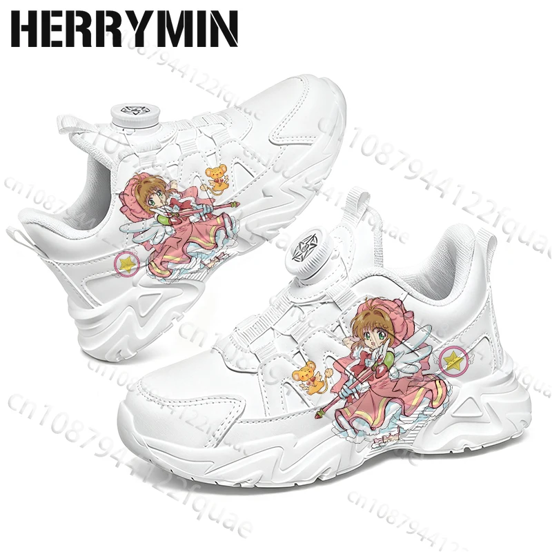 Card Captor Youth Student White Shoes High Quality Comfortable Popular Super Cute Girls Love Sakura Printing Shoes Kids Gift