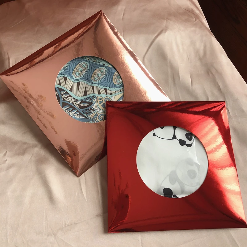 

10 шт. квадратные складные подарочные коробки в конверте, шелковый шарф, носовой платок, упаковка с круглым окном для подарков