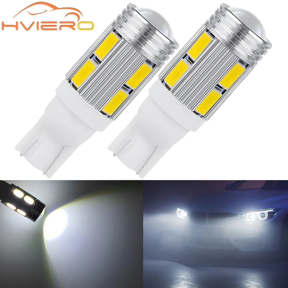 

2X Universal T10 5630 10SMD Auto Dome Led Trunk Brake Turn Signal Car Parking Tail Light Reverse Lamp License Plate Side Marker