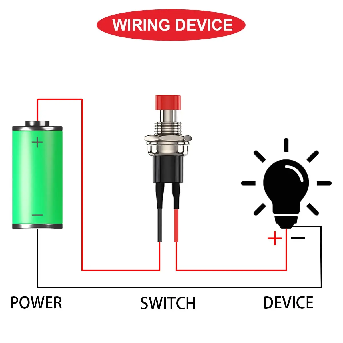 10pcs 7mm Mini Round Pushbutton Switches 1A 250V AC 2 Pins SPST ON Off Momentary Push Button Switch with Pre-soldered Wires