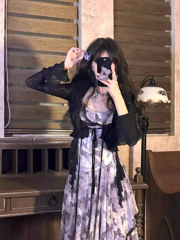 

Потрясающий нерегулярный комплект из двух предметов для женщин, летние каникулы, светло-фиолетовый сексуальный шикарный цельный комплект V-Ne Long Sve