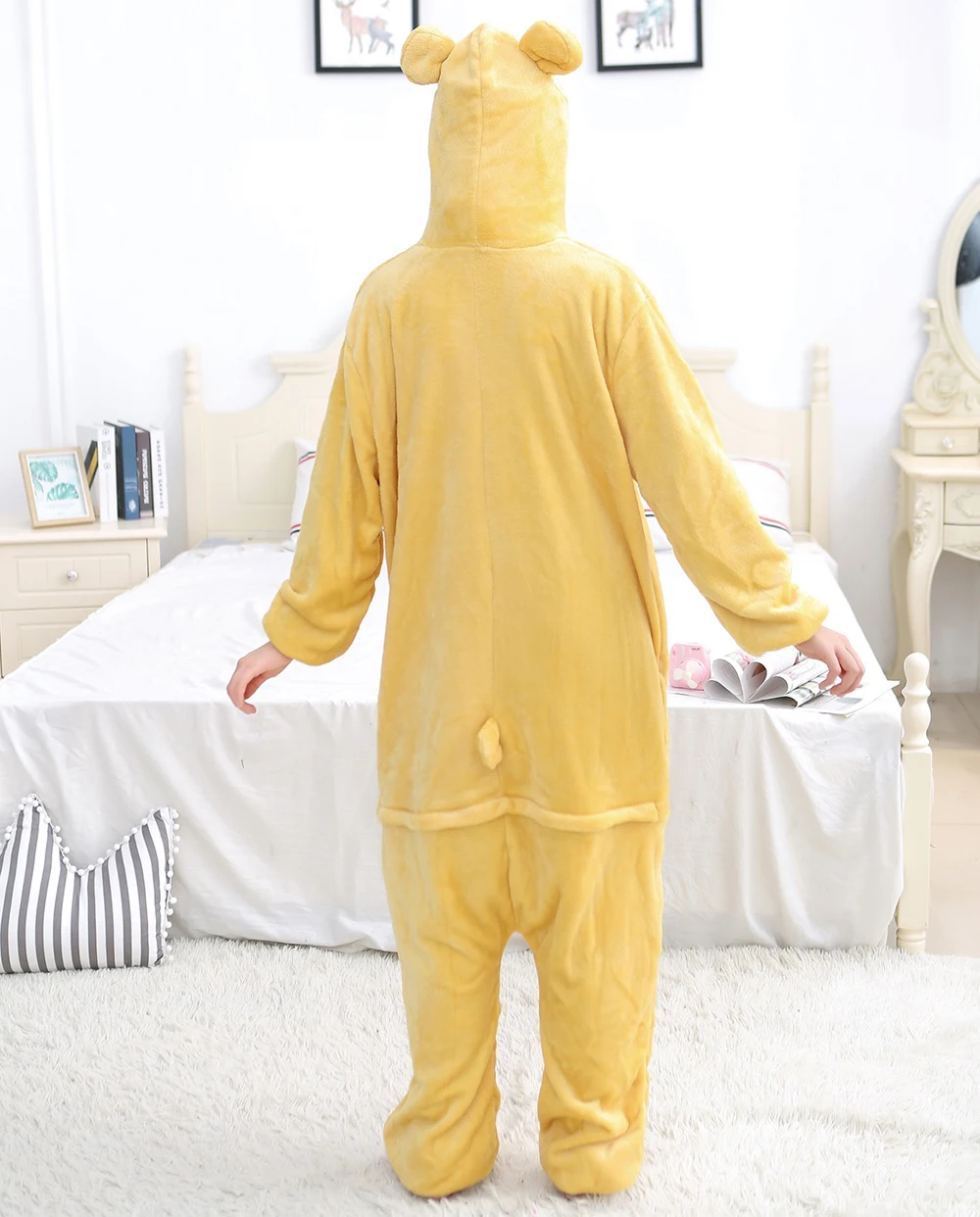 Unisex Kigurumi Bear Onesie, Animal Cosplay Pijama, Pijamas dos desenhos animados, Pijamas de macacão quente, Festival Homewear, Mulheres e Homens, Inverno