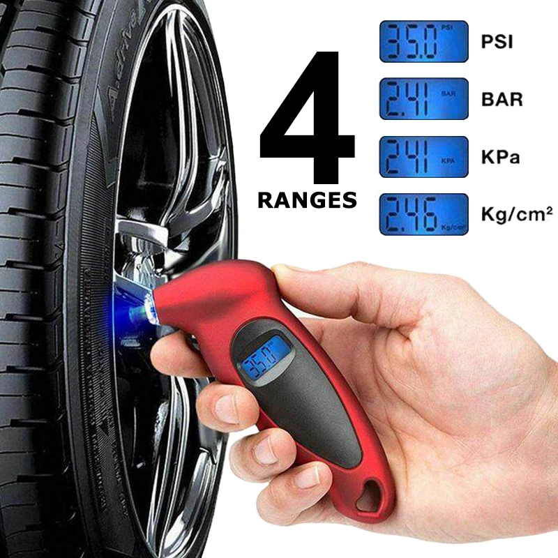 

High-precision Digital Tire Air Pressure Gauge Meter Universal Car Motorcycle LCD Display Tyre Manometer Barometers Accessories