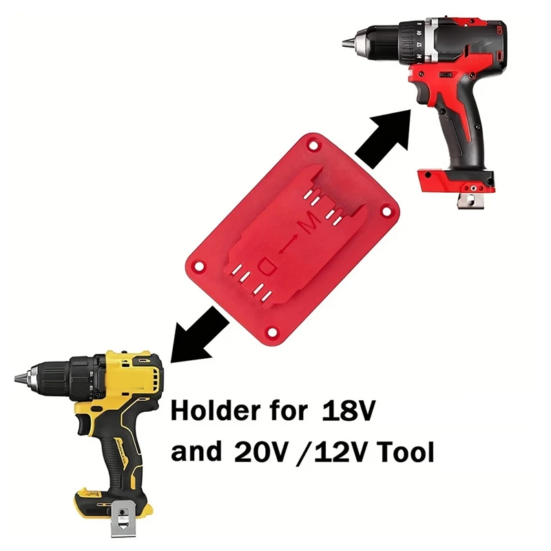 5 Packs Tool Holder Mount For Milwaukee M18 Tool,Also Fit For Dewalt 20V, 12V Drill Holder,Hanger