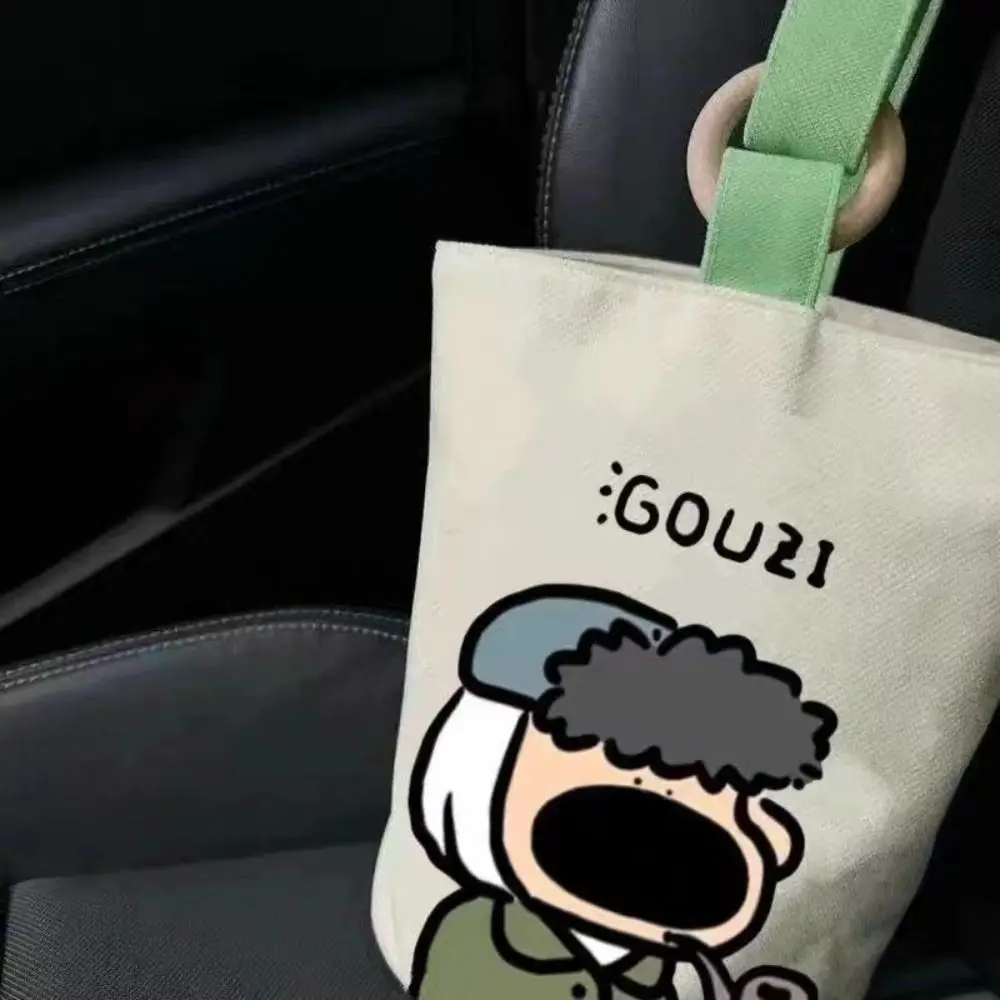 Canvas Tote Bags New Solid Color High-capacity Underarm Handbag Cartoon Print Crossbody Single Shoulder Bag Female