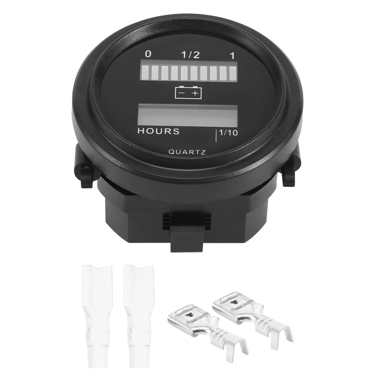 LED with Hour Meter Round Battery Indicator Meter Gauge 12/24V 36V 48V 72V for Boat Golf Cart Club Cart