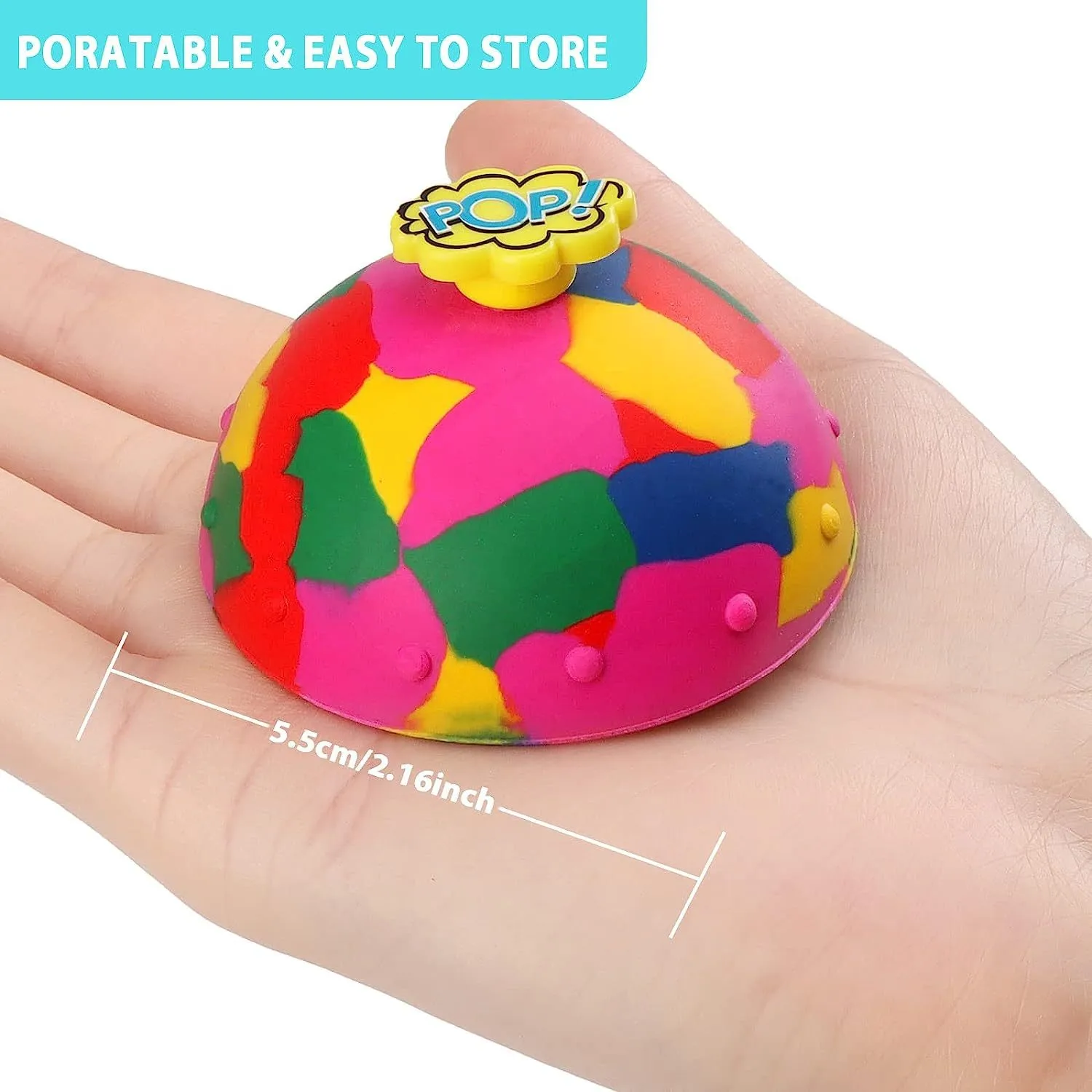 1Pc Hip Hop Jump Half Side Bouncing Ball Anti Stress Fidget Toy Kid Outdoor  Camouflage Spinning Bounce Bowl Fingertip Top Toy