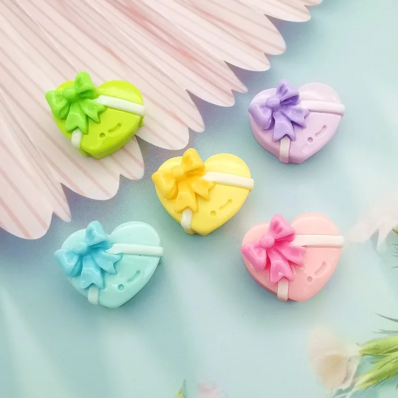 10Pcs Kawaii Chocolate Gift Box Resin DIY Shoes Hat Icebox Barrette Mobile Phone Case Scrapbook Cream Glue Flat Back Resin