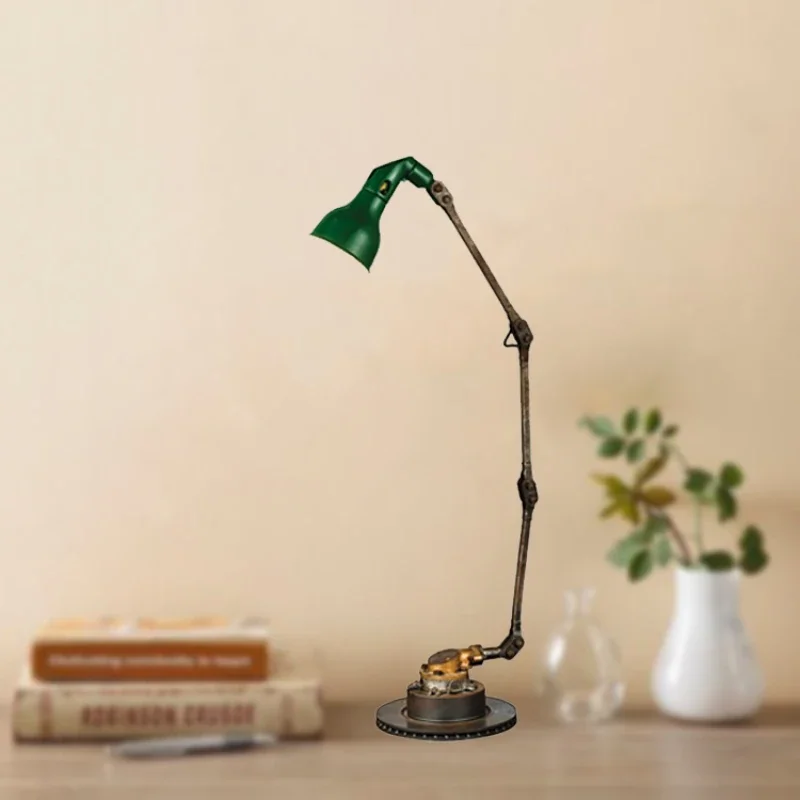 wind table lamp wrought iron loft retro bar lamp work reading table lamp adjustable