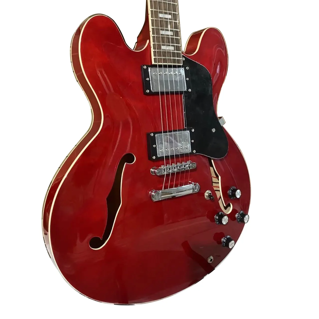 ES 335 Guitar, Transparent Red Color, Semi Hollow Body, Rosewood Fingerboard, 22 Frets, 6 Strings