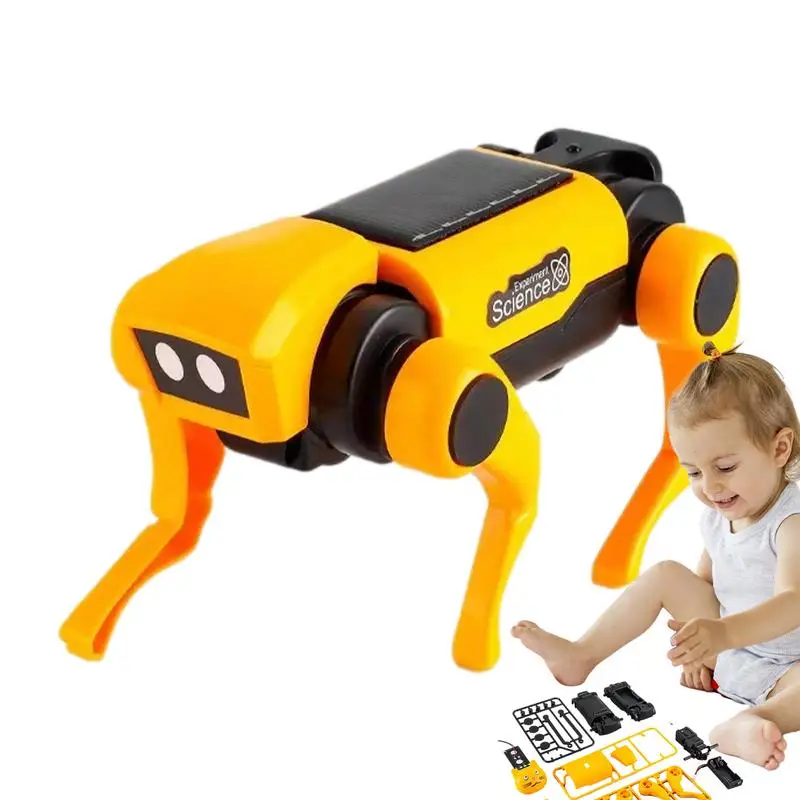 Robot Dog Kit Intelligent Robot Dog Toys Solar Powered Robotics Kit Solar Mechanic Dog Learning Educational Science Kits Solar