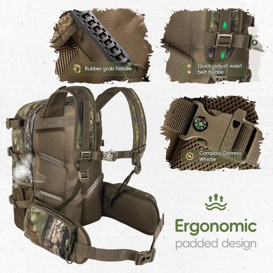 Hunting Backpack Hunting Day Pack with rifle holder Hunting Gear Accessories gift for menForest Canvas
