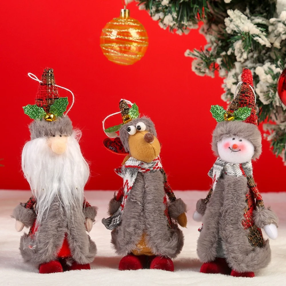 

2pcs New Christmas Cape Foam Pendant Decoration Standing Santa Claus Pendant Christmas Tree Small Pendant Christmas Display