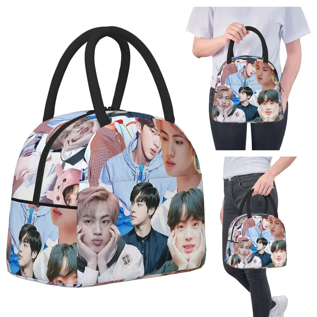 

Jin Bta Collage Insulated Lunch Bag for Women Office Cooler Thermal Food Box Tote Leakproof Lunch Boxes Container