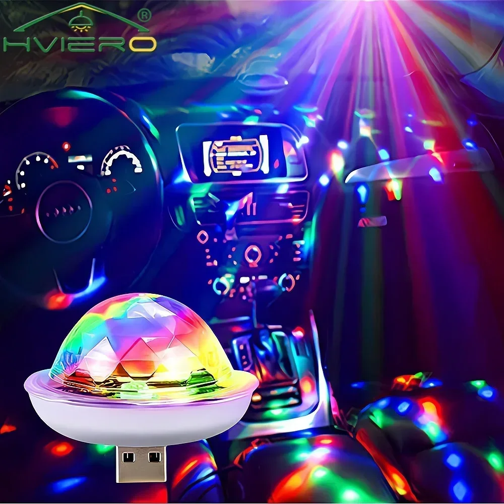 Mini USB Chang Lights RGB Magic DJ Stage Effprotected, Décoration d\'intérieur de voiture, Ambiance, Son de cristal, ix, Powerbank, Maison, Chambre