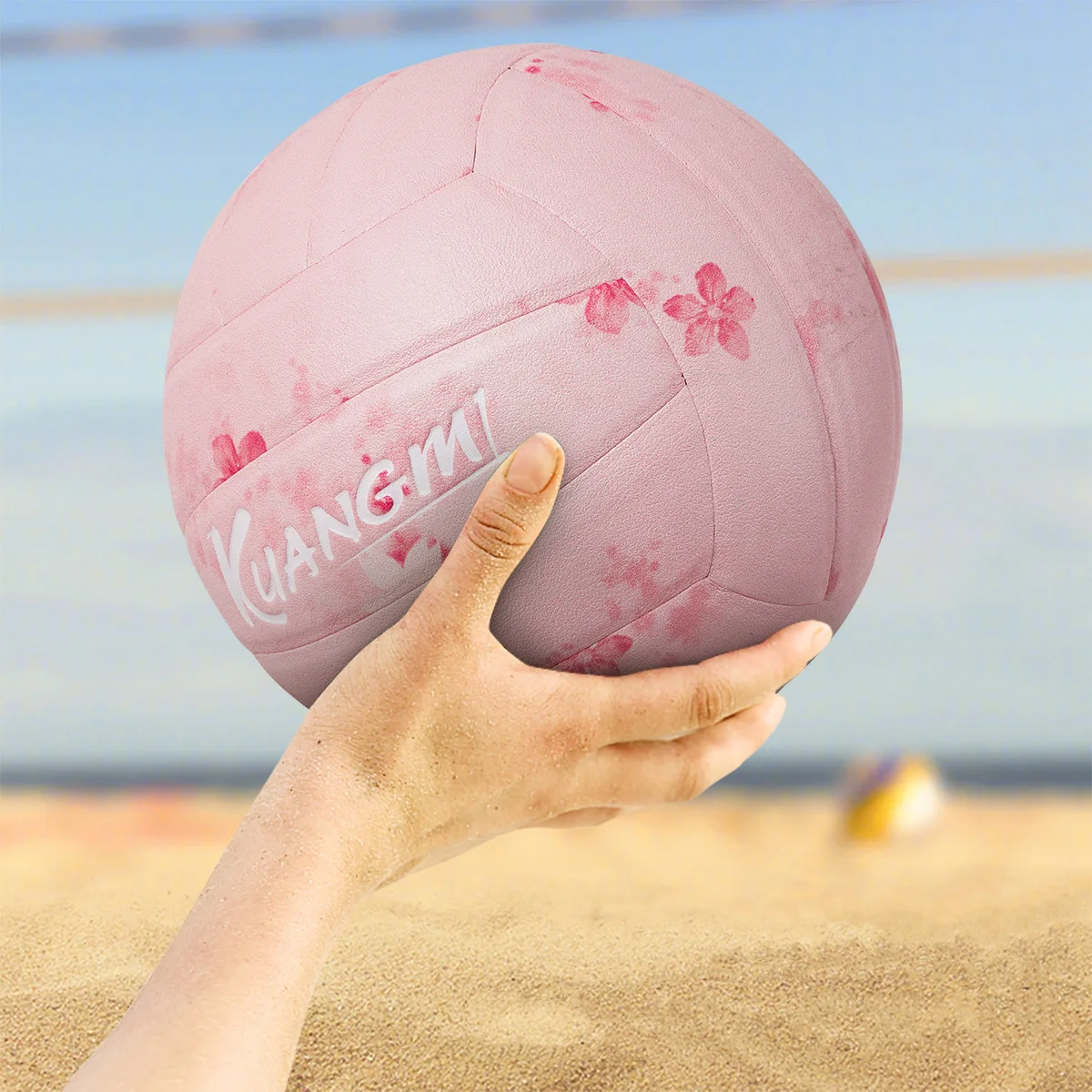 Kuangmi Sakura Pink Volleyball Size 5 Match Training Sport Goods Competition Gameball For Adults Teenagers Outdoor Indoor