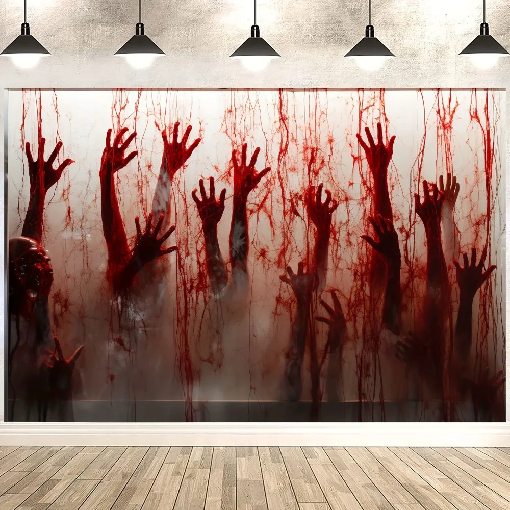 Halloween Background: Terrifying Blood Splatter Photo Backdrop for Parties, Family Gatherings, or Spooky Home Decor