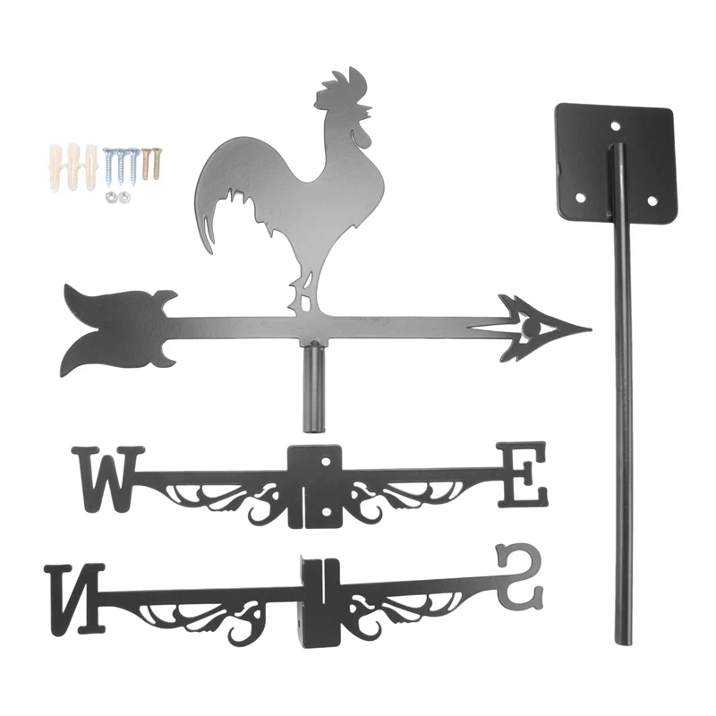 

Rooster Weather Vane - Retro Cockerel Weathervane Silhouette - Decorative Wind Direction Indicator For Outdoor Yard Farm