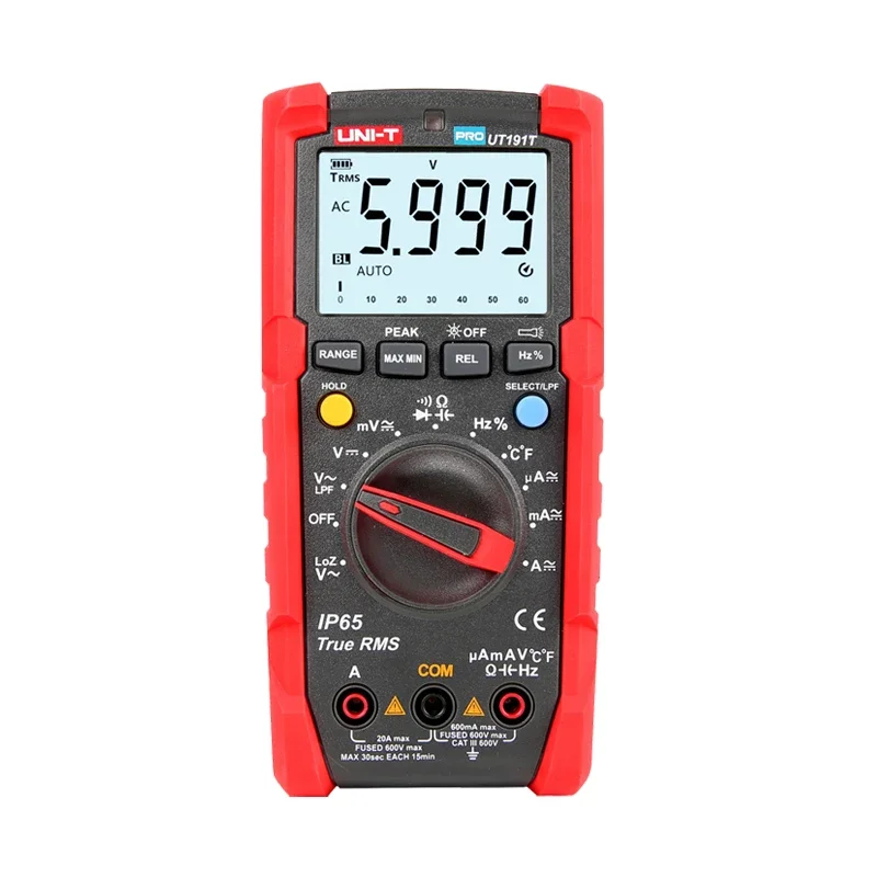 UNI-T UT191T Multimeter LCD Automotive Handheld Multimeter AC/DC Voltmeter Tester Multi-Meter with DWELL RPM Multimetro