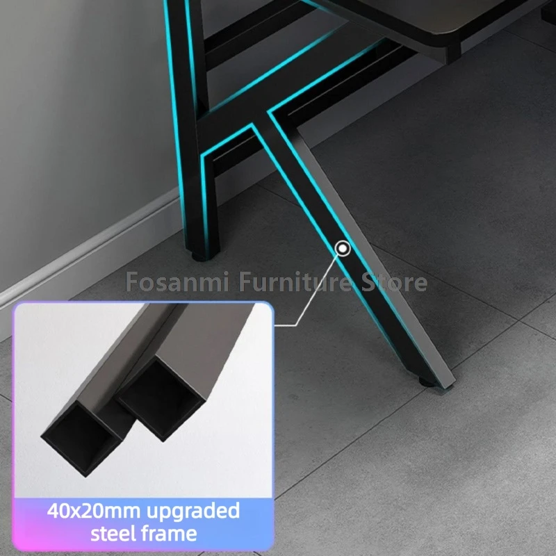 Escritorio grande para PC para jugadores de 2 personas con patas en forma de K, escritorios modernos para ordenador dobles, mesa larga espacioso para juegos de estudio en casa para dos
