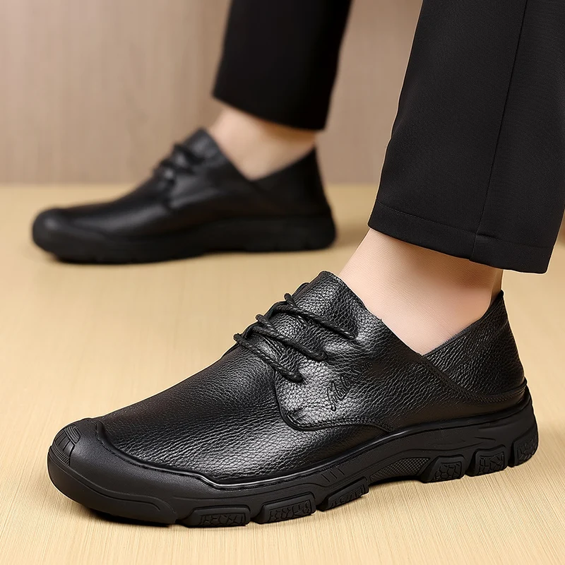 

Дышащие мужские кроссовки из натуральной кожи, повседневная обувь на шнуровке, спортивная обувь в стиле ретро на мягкой подошве для прогулок/тренажерного зала