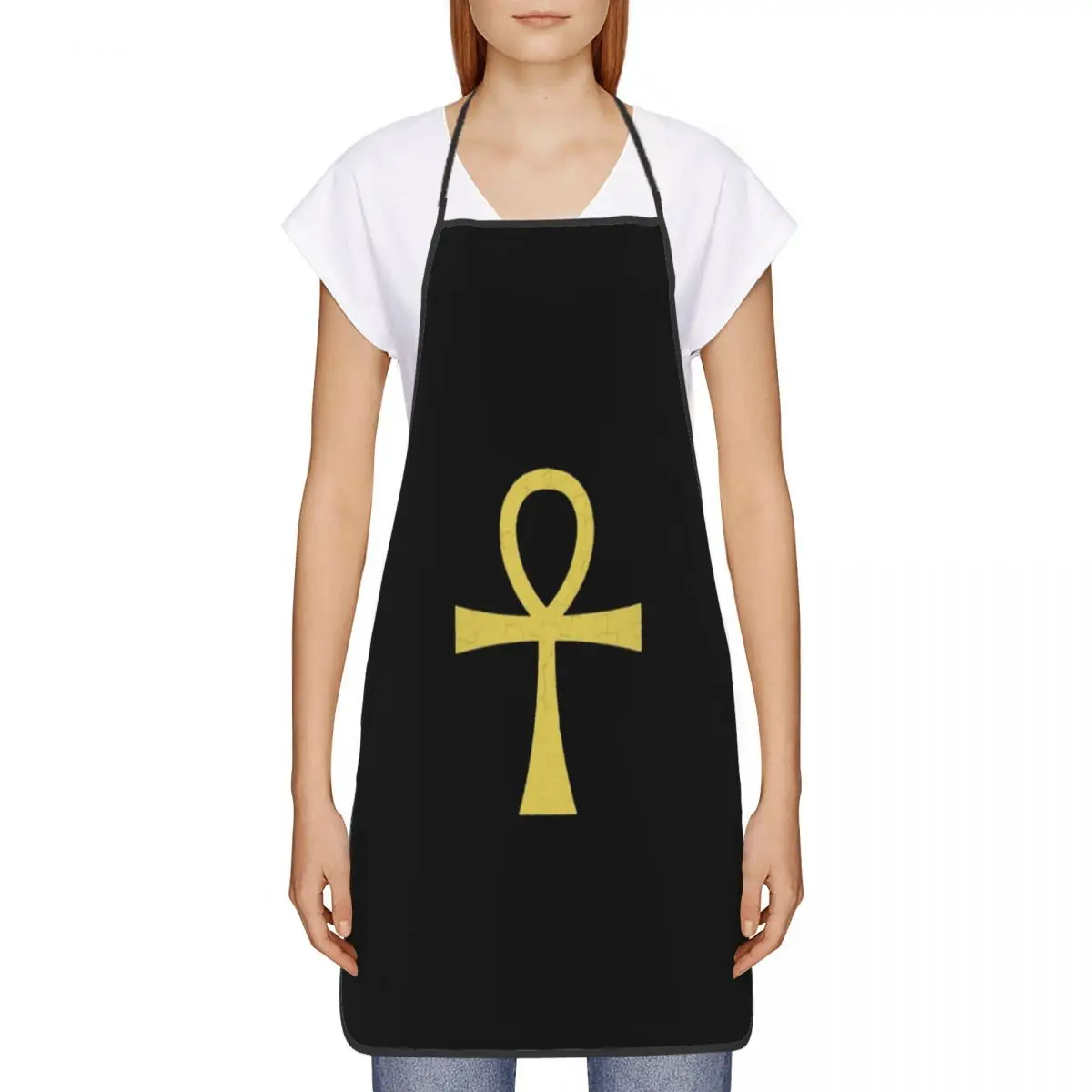 Custom Bib Ancient Egyptian Symbol Ankh Key Of Live Apron Men Women Unisex Adult Chef Kitchen Cooking Tablier Cuisine Baking