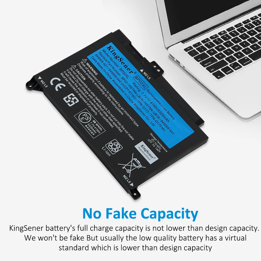 KingSener 7.7V 5150mAh BP02XL Laptop Battery For HP Pavilion PC 15 15-AU 849909-850 849569-421 HSTNN-LB7H BP02041XL HSTNN-UB7B
