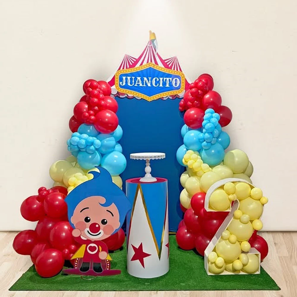 191pcs Plim Clown Foil Number Balloons Blue Red Latex Air Globos Children Baby Shower Birthday Party Decorations Kids Gifts Toys