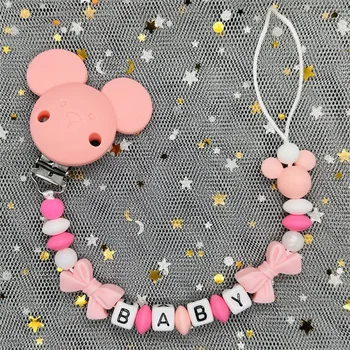 赤ちゃん用シリコンおしゃぶりクリップ,手作り,カスタム名,カラフル,チェーン,歯が生える,BPAフリー,新生児用おもちゃ,ギフト