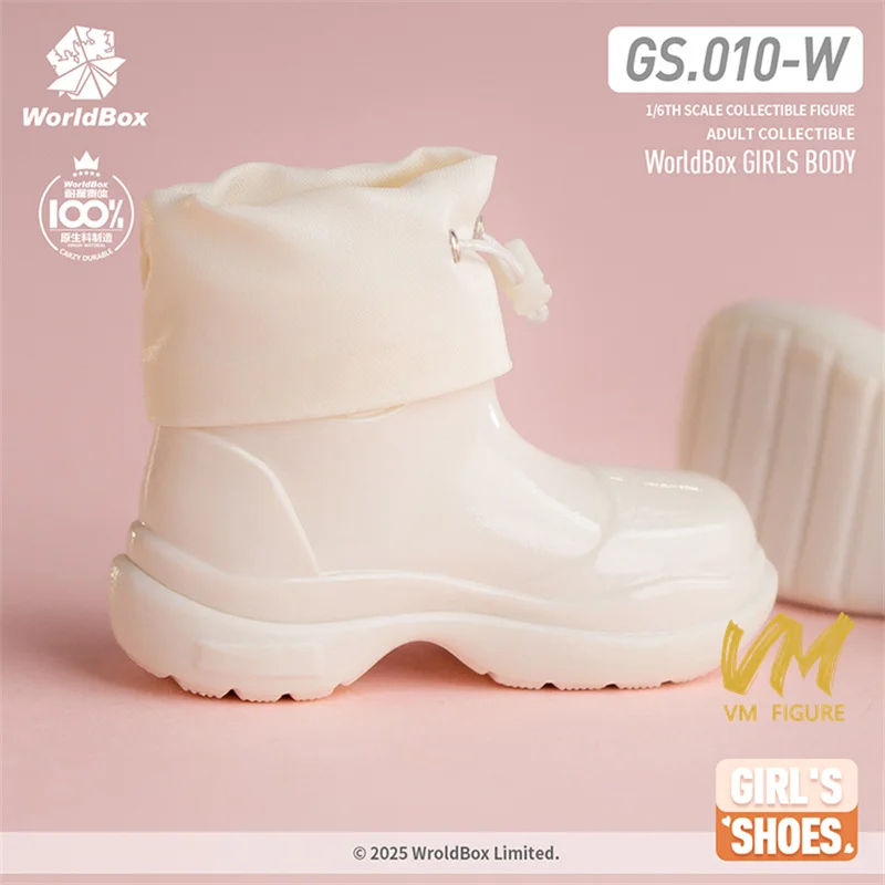 Worldbox GS010 Escala 1/6, Botas de lluvia con cordón para niña, zapatos huecos, modelo apto para soldado femenino de 12 pulgadas, figura de acción, cuerpo, muñecas, Juguetes