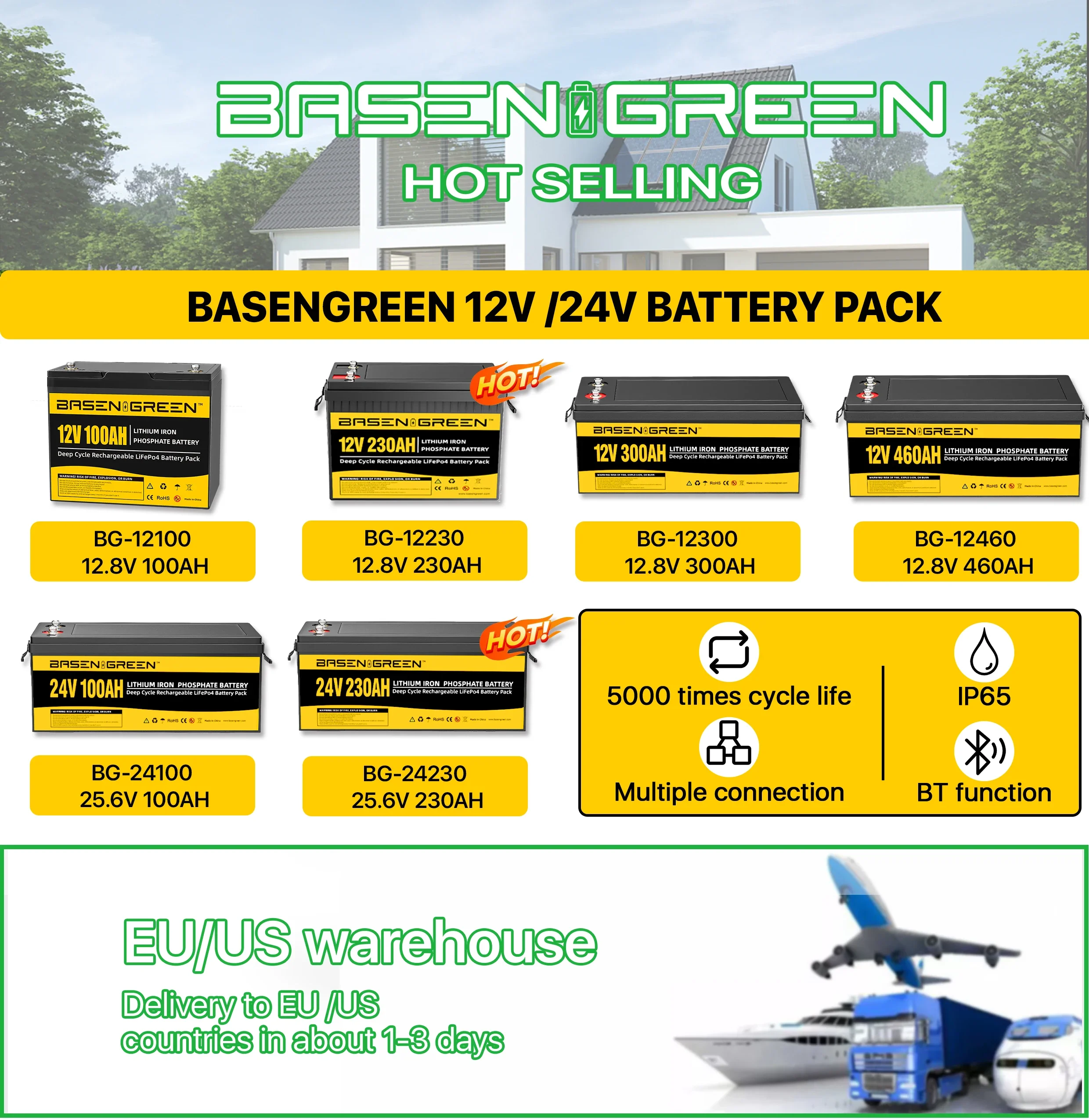 Lifepo4 Lithium Iron Phosphate Battery Pack 12v 100ah 105ah with bms for RV Electric Car Scooter deep cycle