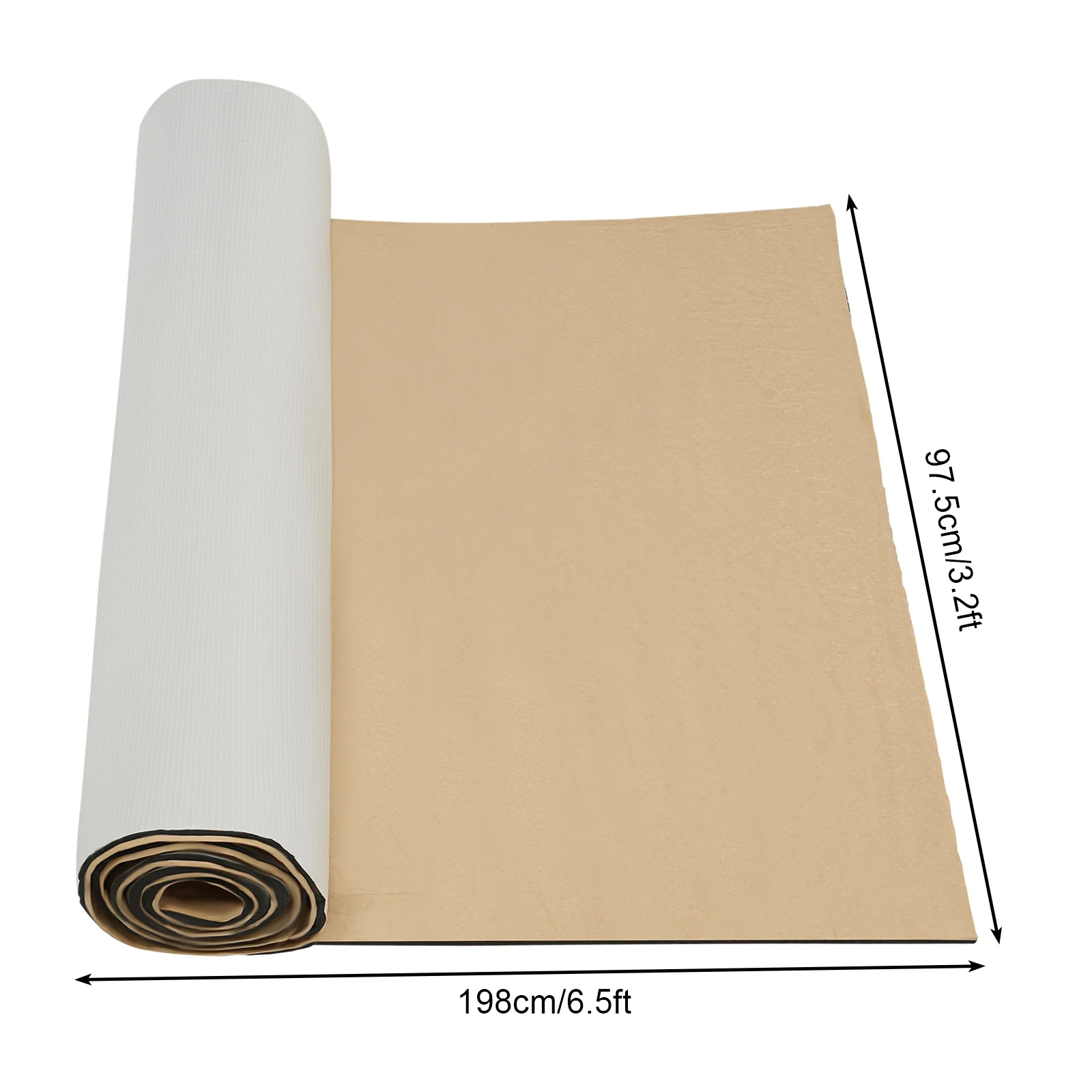 Estera absorbente de sonido para coche, almohadilla de aislamiento térmico y ruido de 10mm, 6,5x3,2 pies con autoadhesivo para el hogar del automóvil
