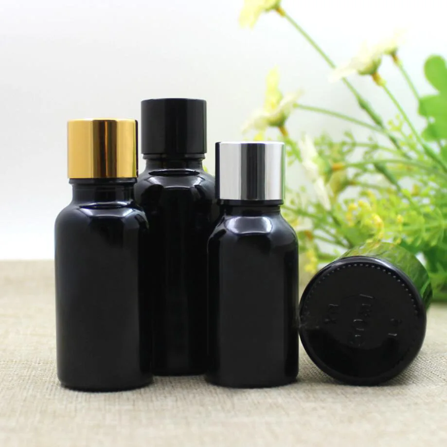 15ml20ml black glass bottle essential oil liquid serum complex recovery eye gel serum liquid moisture skin care cosmetic packing