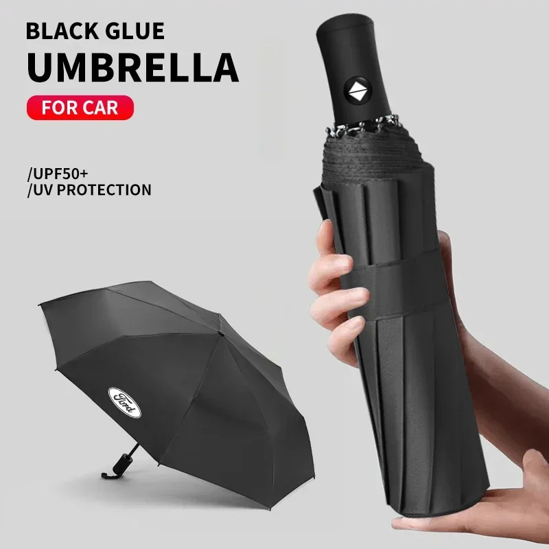 Car Automatic Business Folding Umbrella Accessories For Ford Focus Mk2 Mk3 Fiesta Ranger Mondeo Mk4 S-MAX Kuga Mustang Escort