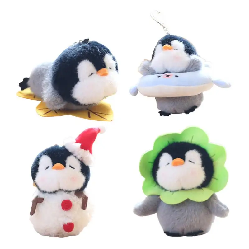 Cartoon Plush Keychain Cartoon Stuffed Penguin Doll Keychain Exquisite Detail Design Plush Stuffed Keychain For Bags Mobile