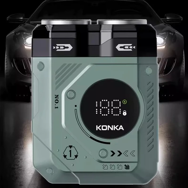 ماكينة حلاقة كهربائية جديدة مزدوجة الشفرات من كونكا للرجال عالية الطاقة مع شاشة رقمية وعمر بطارية طويل ماكينة حلاقة محمولة مثالية للسفر