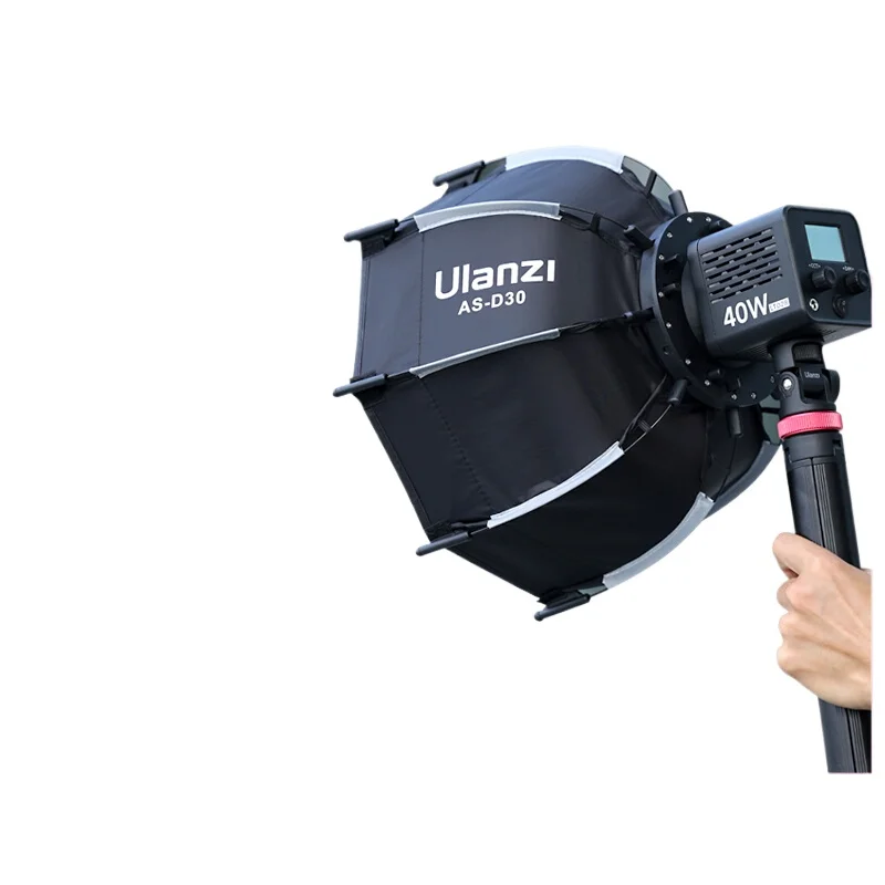 Quick dismantling octagonal 30cm softening box 40W handheld COB light live stream filling light softening mask studio