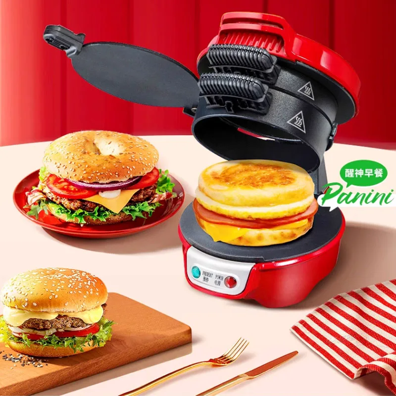 Electric Hamburger Machine Household Double-sided Heated Sandwich Breakfast Machine