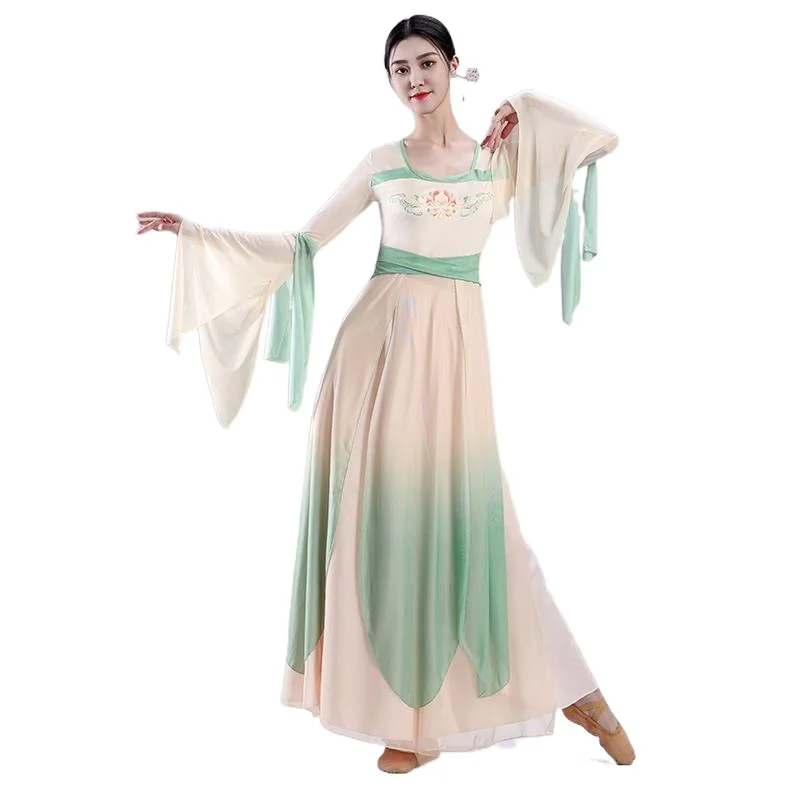 Classical dance body charm gauze clothes elegant Dance in China training clothes Han and Tang cheongsam dance clothes