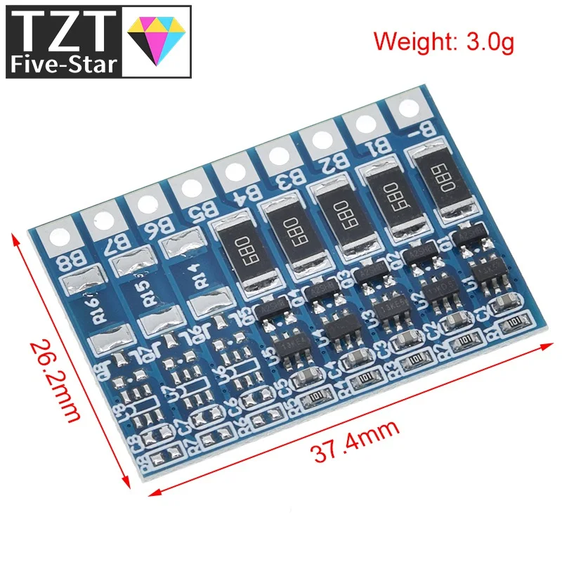 TZT 5S 4.2v li-ion balancer board 18650 21V li-ion balncing full charge battery balance board