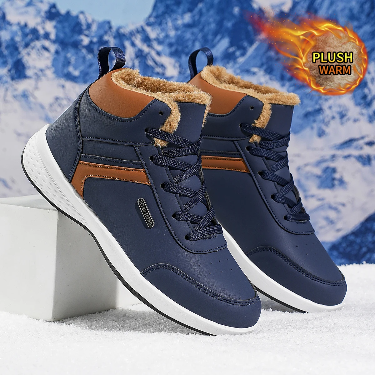 Herren-Sportschuhe in großen Größen mit Plüsch-Innenfutter, Outdoor-Wanderschuhe, bequeme, lässige, modische Trainingsschuhe für Paare – Detail 11
