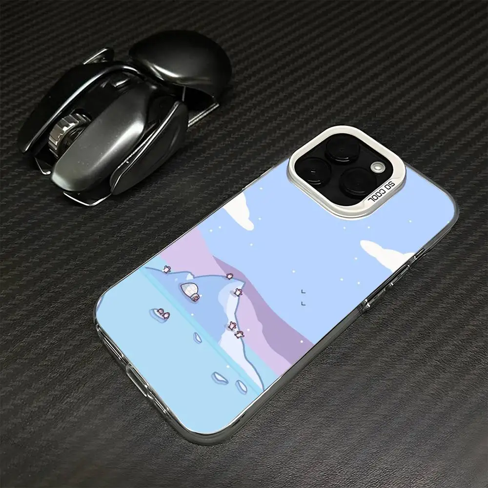 Coque de téléphone pingouin Animal pour iPhone 16,15,14,13,12,11,Mini,Pro,MAX, blanc mat, antichoc