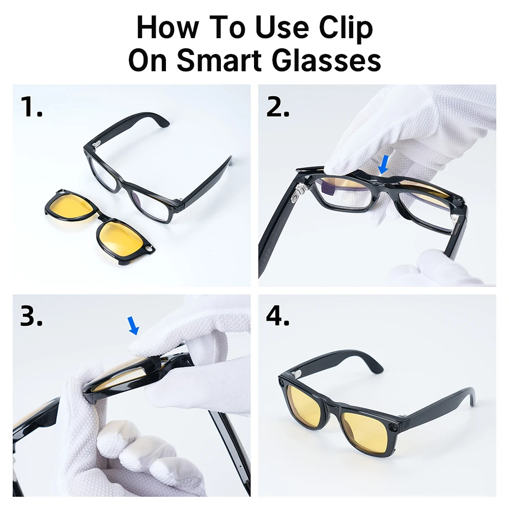 Hibloks For Ray-Ban Meta Wayfarer & GEN 2 RW4012/RW4008/RW4006 Smart Glasses Clip M&L Polarized Sunglasses Lenses Anti-Glare view 6